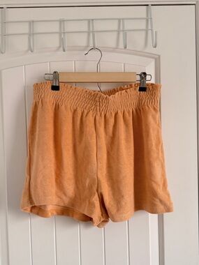 H&M Peach Terry Elastic-Waist Athletic Shorts